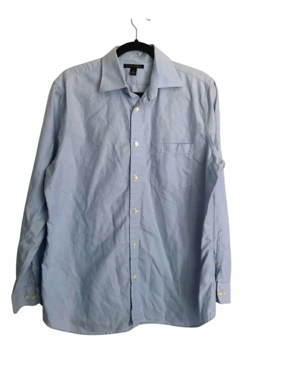 BANANA REPUBLIC- MENS BLUE LONG SLEEVE BUTTON DOWN COTTON SHIRT SIZE MEDIUM
